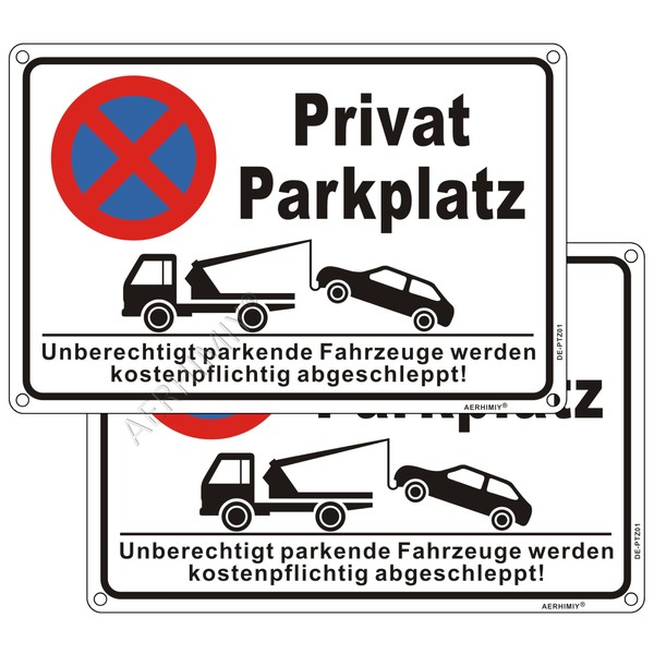 Sign Private Parking Prohibited Aluminium Reflective 20 x 30 cm