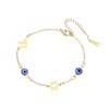 PDOUSELF Stainless Steel Evil Eye Bracelets for Women Trendy Adjustable,