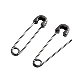 Punk Goth Safety Pin Earrings for Women Minimalist Simple Black Safety Pin Hoop Earrings for Men