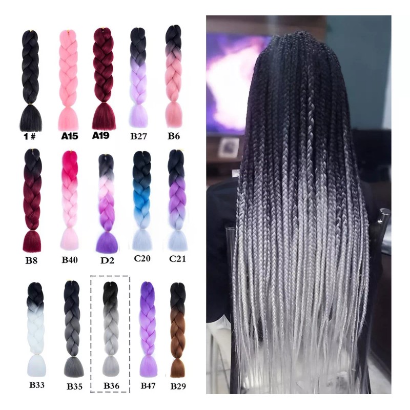 SYGIRLISH Extensiones 100% De Kanekalon Puro Para Trenzas Africanas Color