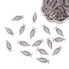 PH PandaHall 160pcs Jesus Fish Charms Antique Silver Tibetan Alloy