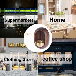 The Doorbell Hung on The Door by The Shopkeeper,the Magnetic Doorbell for Opening The Door,creative Gifts,unique Decorations and Entrance Hanging Decorations for Fridge and Barn Door (Walnut Color-B)