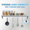 Treshin Stainless Steel Shelf with 4 Hooks 12 x 36