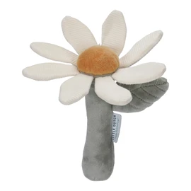 Little Dutch Grasping Toy Rattle Flower Fabric White (Green/White)
