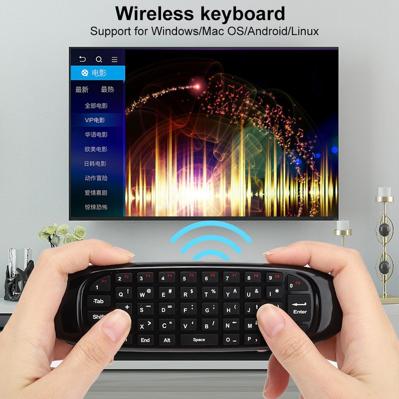 C120 USB 2.4G Wireless Flying Mouse Keyboard Remote Control for