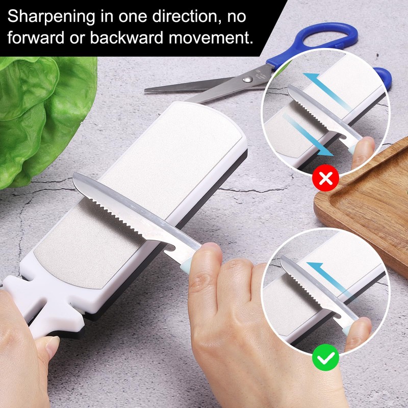 sourcing map 400/1000 Grit Handheld Diamond Sharpening Stone Double-Sided Whetstone