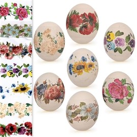 Ukrainian Heat Shrink Sleeve Decoration for 7 Easter Eggs Wraps Pysanka Set (Flowers 2)
