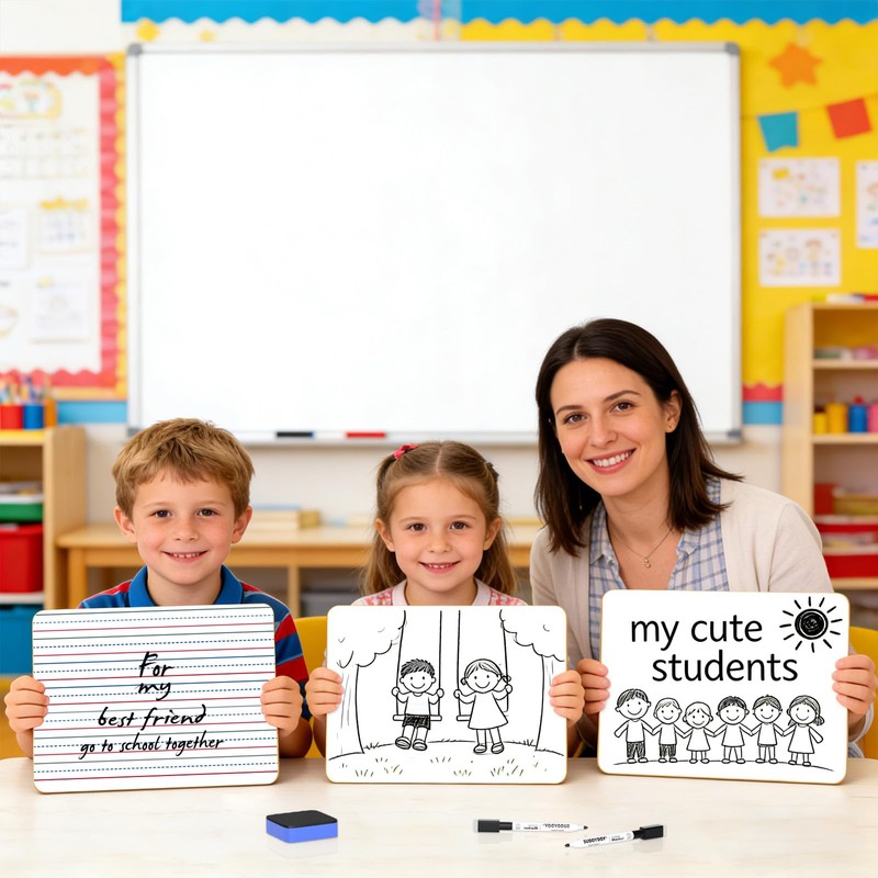 Dry Erase Boards 25 Pack, 9"x12" Double Sided Small Whiteboards