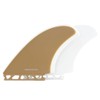 nanazero Fiberglass Mid-Length Twin Fin 5.3" Light Brown & White