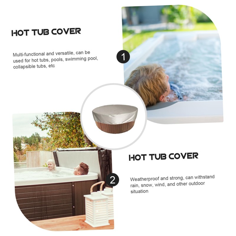 Mipcase 1pc Round Hot Tub Cover for Outdoor Bathtub Spa