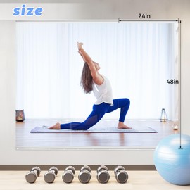 BOOLUU 2 PCS Home Gym Mirror 48 x 24 Inch (Each),Frameless Large Full Body Mirror Yoga Mirror, Tempered Glass Workout Mirror, Full Length Wall Mounted Mirror for Gym, Yoga Studio, Dancing Studio