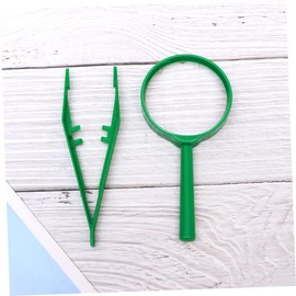 Gogogmee 3 Sets Glass Magnifying Glass Jewelry Tweezers Magnifying Glass for Kids Magnifying Lens Giant Magnifying Glass 10x Magnifying Glass Kids Observation Tools Kid Observation Toys LED