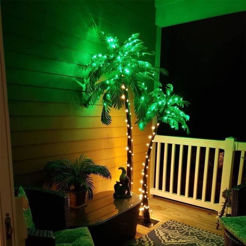 LIGHTSHARE Lighted Palm Tree, 5FT, Green Leaves and Lights