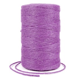 Uiopa Spago Juta Colorato 2mm x 200m Corda Canapa, Spago per Orto Naturale, Filo Juta, Corda Iuta per Decorazioni, Giardinaggio, Mestiere Fai da Te, Confezioni Regalo (Viola Chiaro)