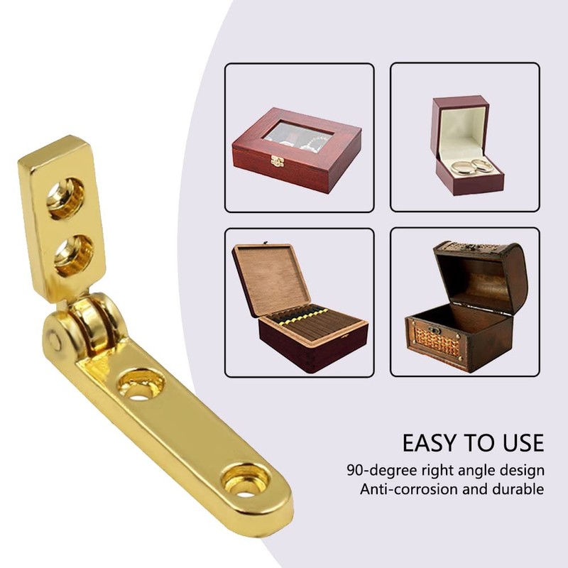 Rddconkit 10 Pcs 90 Degree Hinges Wooden Box Gift Wine