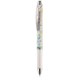 Pentel Energel BLN75 Kawaii Tropic Wild Flowers, Retractable Gel Rollerball Pens, Fine Tip 0.5 mm, Black Ink, Pack of 12