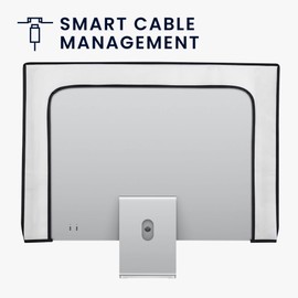 kwmobile Computer Monitor Cover Compatible with 24-26" monitor - Bees and Flowers Black/Orange/White