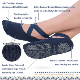 Ozaiic Women's Yoga Socks Non-Slip for Pilates, Barre, Ballet, Dance, 2 - 4 Pairs, EU Sizes 35 - 41 (UK Sizes 3 - 8), black