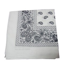 Paisley One Dozen Cowboy Bandanas (White, 22 X 22 in)