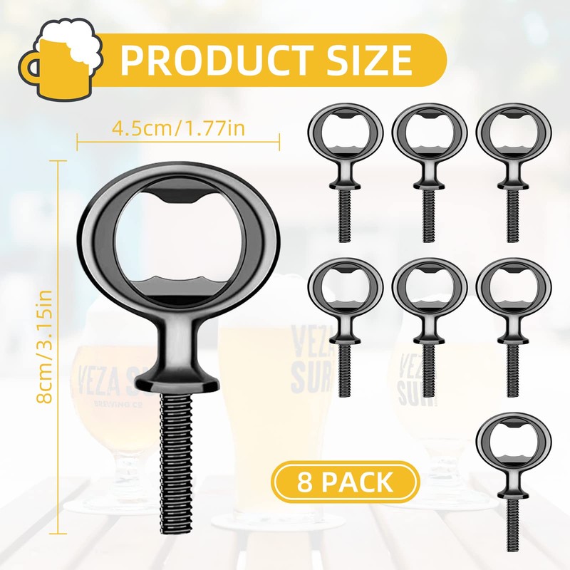 Ohiyoo Metal Bottle Opener Kits 8 Pack Blank Stainless Steel