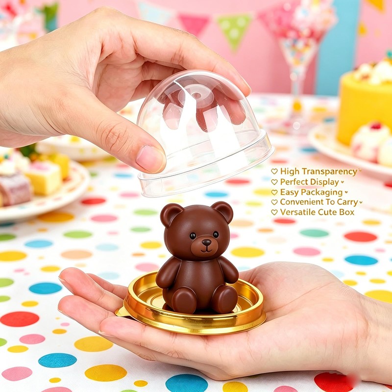 50 Pack 2 Inches Golden Mini Dessert Containers with See
