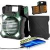 Maraiss 22000mAh Camping Solar Fan, Dual-Panel Rechargeable Solar Powered Fan