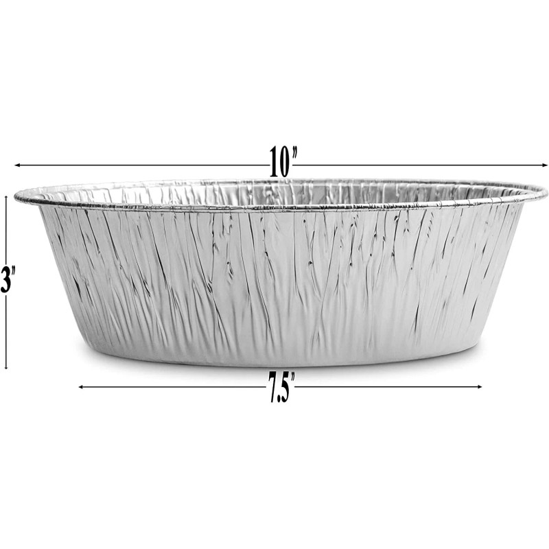 Diplastible (100 Count) 10-Inch Round Disposable Aluminum Pans Dutch Oven