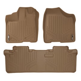 SMARTLINER Custom Fit Floor Mats 2 Row Liner Set Tan for 2011-2012 Toyota Sienna 8 Passenger Models