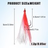 Fishing Bucktail Teaser Hooks,5pcs Saltwater Fishing Jig Teaser Lures with