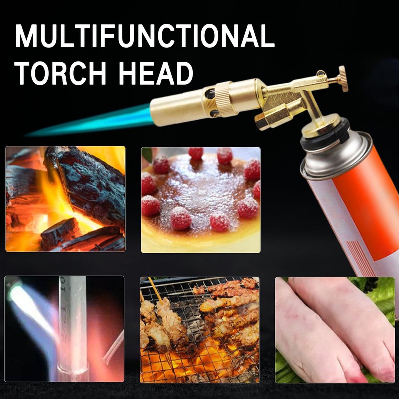 TECHPLUS Copper Alloy Butane Torch Head - Adjustable Flame Kitchen