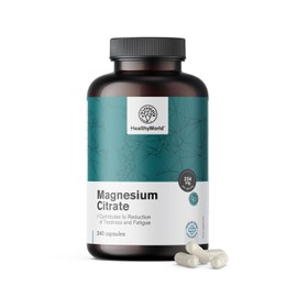 HealthyWorld® Magnesium Citrate 234 mg - 240 Vegetable Capsules - For More Than 7 Months - 480 mg Magnesium Citrate and 270 mg Magnesium Oxide - To Support Muscle and Increase Energy