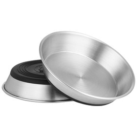 WROSWT WROSWT Stainless Steel Cat Bowls,Whisker Friendly Shallow Cat Dishes for Food and Water,Non-Slip Silicone Bottom,Heavy Duty,Replacement Kitten Metal Plate for Elevated Stands,2 Pack