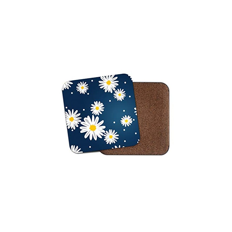 1 x Pretty Daisy Flowers Coaster - Blue Mum Auntie