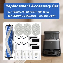 SpeHiate SpeHiate Zubeh?rset f??r Ecovacs Deebot T30 Pro Omni/ T30 Omni Saugroboter, Ersatzteile mit 1 Hauptb??rste, 6 Staubbeutel, 6 Wischt??cher, 4 Hepa Filter, 4 Seitenb??rsten
