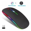 EGTMA 10 Piezas Mouse Inalambrico Recargable Silencioso Rgb Color