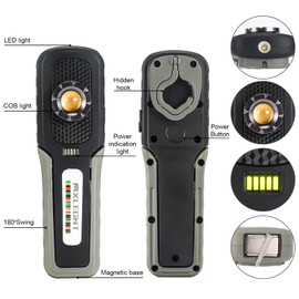 Detailing Light Paint Inspection Lamp: MXLEGNT Rechargeable Led Color Match Lights with Magnet - Swirl Finder - Car Mechanic | 2700k 4500k 6500k | 93+ CRI | 500LM