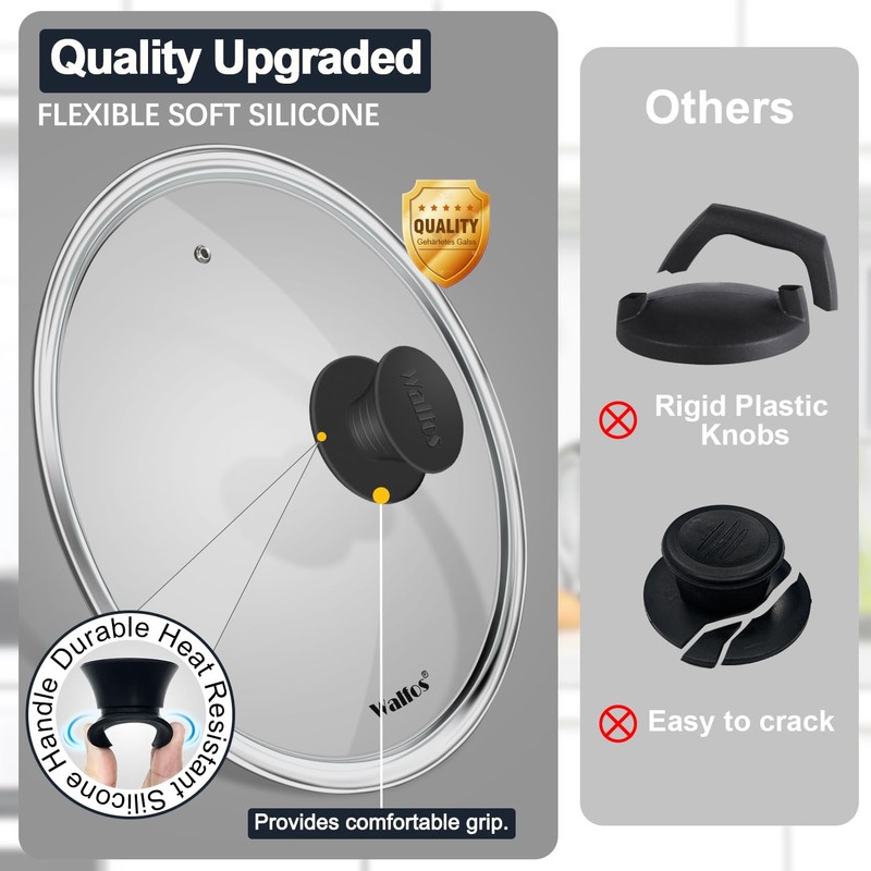 Walfos Universal Pot Lid Replacement Knob, 2 Packs Heat Resistant