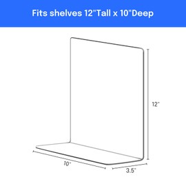 OKPOW Acrylic Shelf Dividers for Closet Organization: 8 Pack Durable Clear Shelves Separators for Clothing Adjustable 12" Tall x 10" Deep