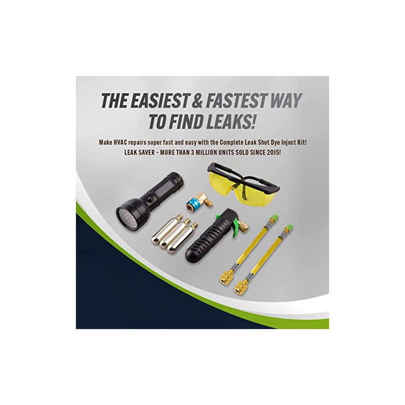 Leak Saver UV Dye Injection Kit for Refrigeration Systems