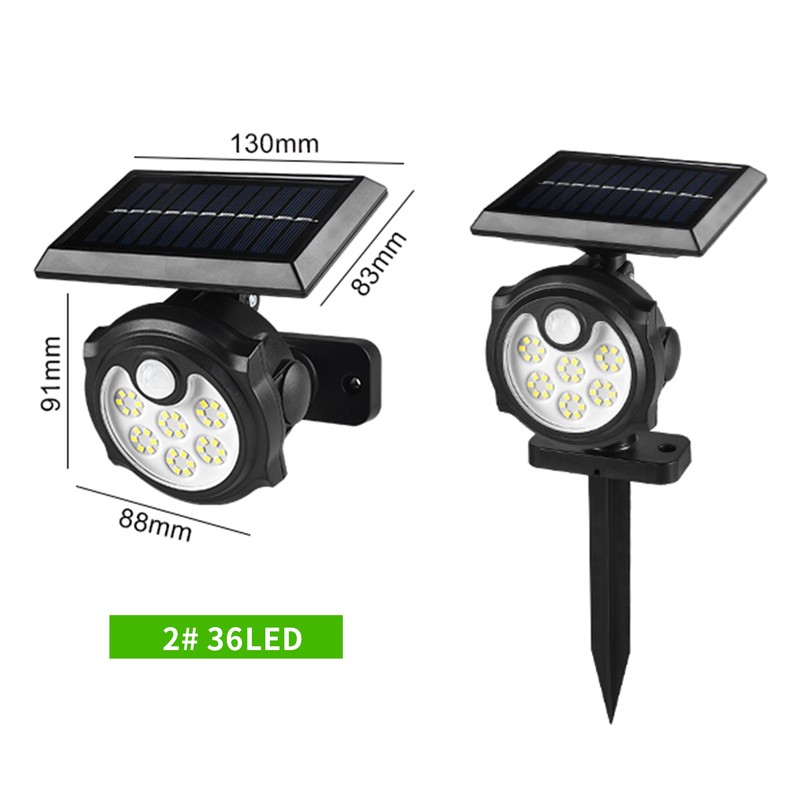 36LEDs Solar Powered Wall Lights with Ground Stake Human Induction