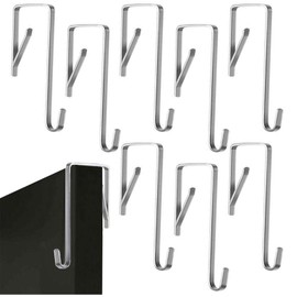 12 Pack Heavy Duty Stainless Steel Door Hanger Door Hooks Adjustable Over The Door Hook for Clothes Hanging Hats Keys Towels Coats Handbags Ornaments