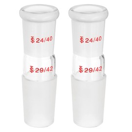 PATIKIL Glass Reducing Connecting Adapter, 2 Pcs from 24/40 Outer to 29/42 Inner Joint Connecting Adapter Distillation Parts for Lab Use Equipment Supply, Style 14