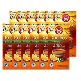 Pompadour Rooibos Tea Sweet Orange Herbal Tea 10 Bags x 12 Box Set Decaffeinated Decaffeinated Tea Bags
