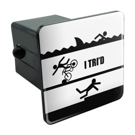 GRAPHICS & MORE I Tri'd Triathlon Triathlete Swim Bike Run Tried Funny Tow Trailer Hitch Cover Plug Insert 2"
