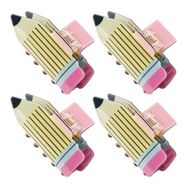 4Pcs Pencil Hair Claw Clips for Women Funny Back to School Hair Accessories Supplies, Students Teachers Non Slip Hairpins Cute Unique Girls Claw Clips(Yellow)