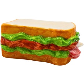 Dekohelden24 Ceramic Sandwich Money Box - White Bread - Sandwich Money Box - Saving Box, Size L x W x H: Approx. 12 x 6 x 15 cm