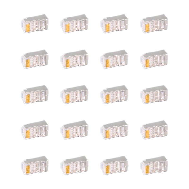 100Pcs CAT6 RJ45 Metal Shielded Connector Safe Reliable Net Shielded