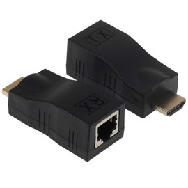 Yeebline Extensor HDMI a RJ45, repetidor de convertidor HDMI, paquete de 2 transmisores y receptor HDMI RJ45 a través de LAN Ethernet Cat 5e / 6 / 6e