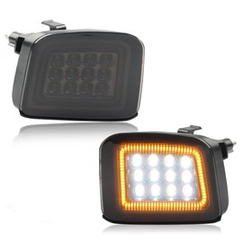 ATROVI Front Turn Signal Light for 2015-2021 Subaru WRX/STi, White DRL Daytime Running Light, Dynamic Amber Turn Signal Lights Smoked Lens