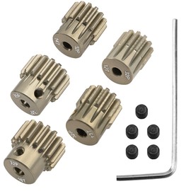 7075 Aluminum Alloy 32 DP 3.175 mm Pinion Gear Set for 12T 13T 14T 15T 16T Motor Gear Application 1/10 RC Car 3.175mm (1/8") Axle,